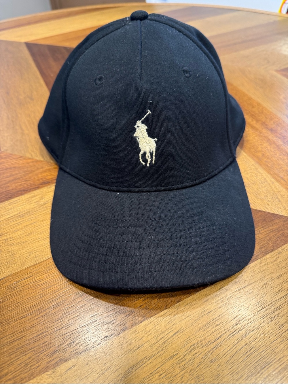 Polo by Ralph Lauren Black Baseball Cap with Polo Logo Flaw